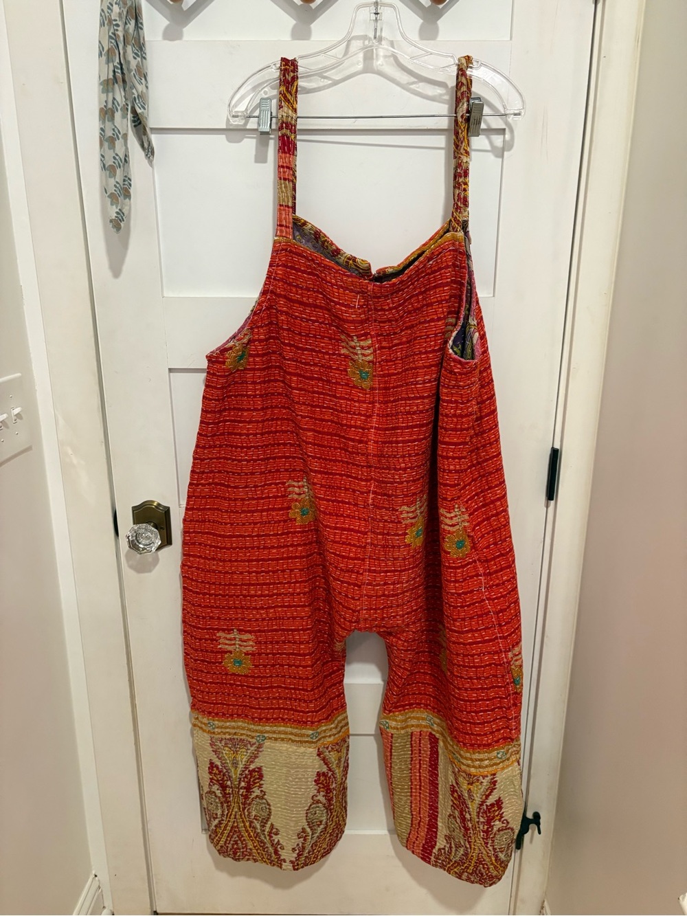 Kantha Patchwork Cream & Lavender Harem Jumpsuit Reversible NWT - Picture 2 of 16
